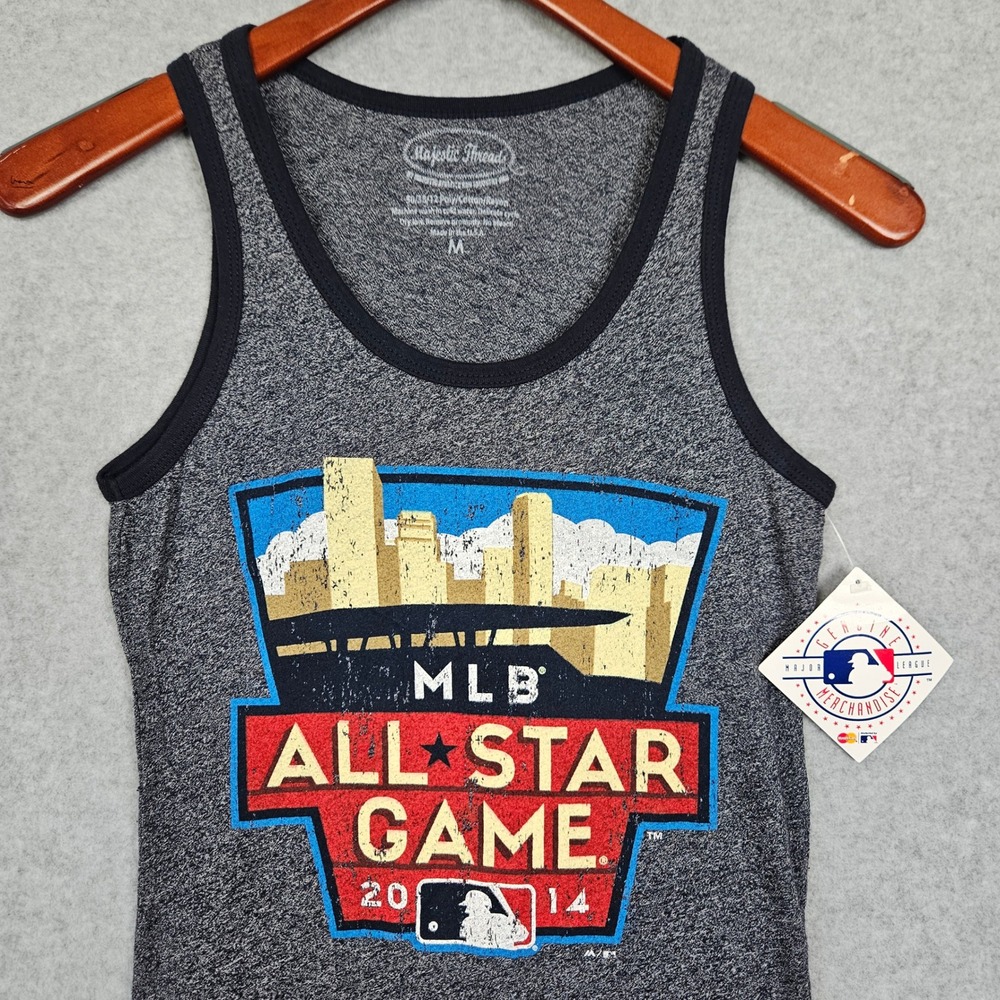 Majestic Threads MLB All Star Game 2014 Tank Top Womens Medium Grey Tri-Blend